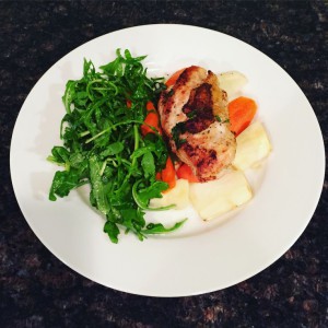 Roasted Chicken with Parsnips and Carrots
